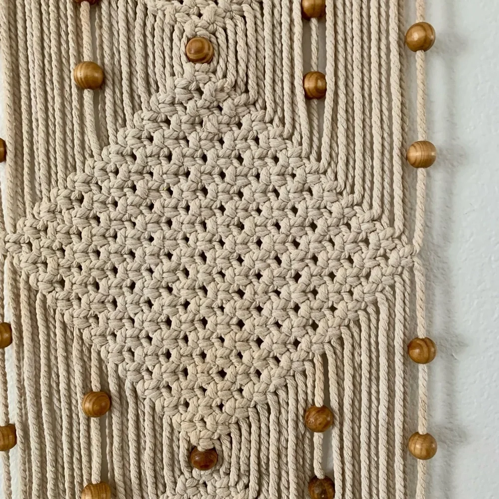 Karma living wall boho chic Macrame Bubble Fabric Art wall hanging 15/32”